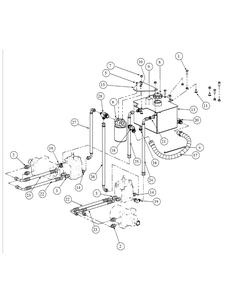 Hydro Tank And Hose Assembly Diagram and Parts List for M60-KW ROPS-53AH5D8X750-25HP Cub Cadet Lawn Tractor